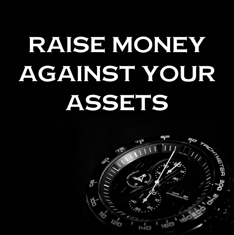 Raise money against your assets with Exclusive Pawnbrokers. Picture of luxury watch on black background.